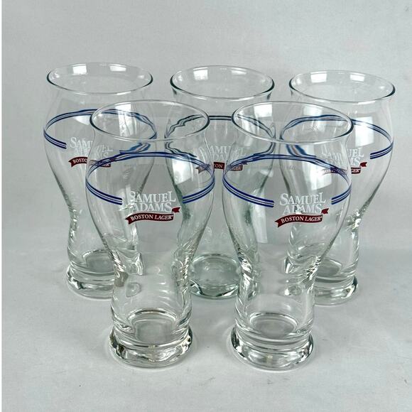 Samuel Adams Boston Lager Beer Glass Logo Set of 5 - Picture 1 of 3